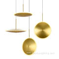 UFO shape chandelier lamp gold led pendant light